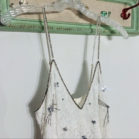 loveshackfancy white lace crystal sage burst embellished gown size 6 nwot - Picture 6 of 13